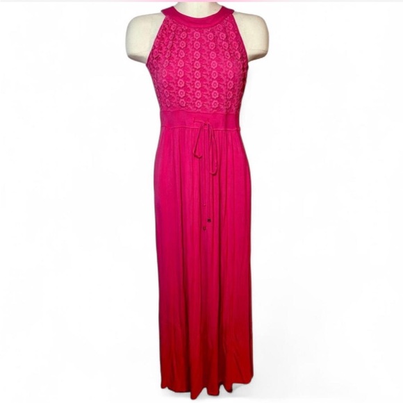 Calvin Klein Dresses & Skirts - Calvin Klein Pink Lace Bodice Maxi Dress Size 6